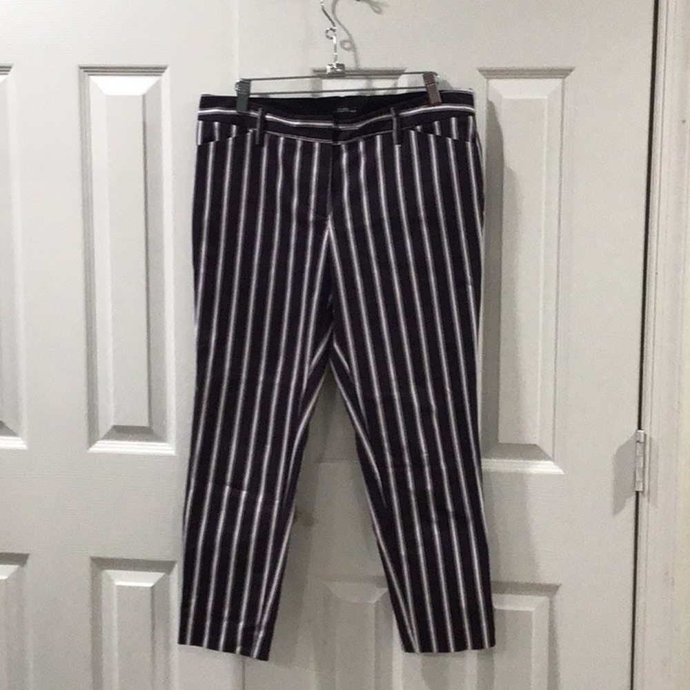 Worthington Black and White Dress Pants with Vertical Stripes